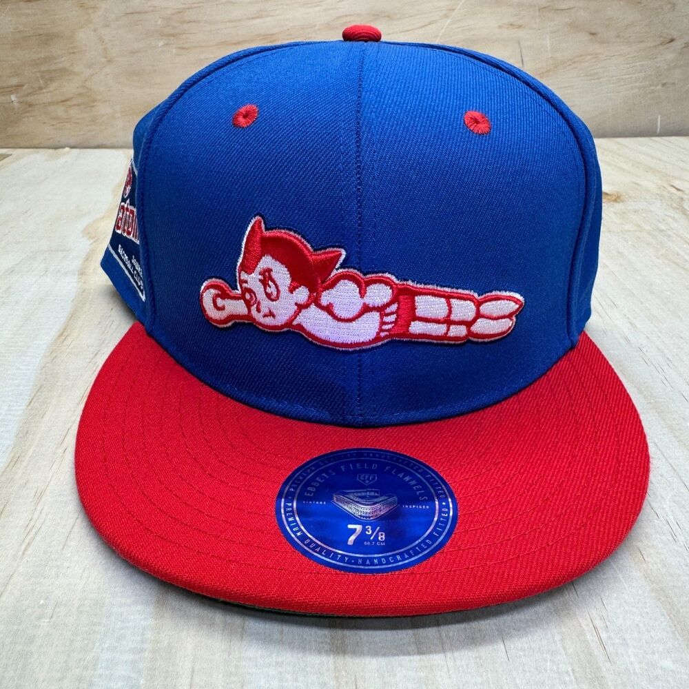 NEW Sankei Atoms Ebbets Field Flannels DNA Fitted Cap Hat Black sz 7 3/8